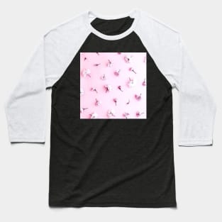 flowers, pink background Baseball T-Shirt